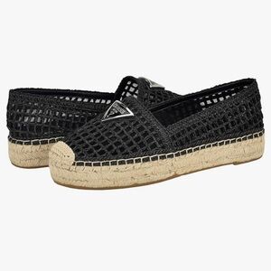 Guess Black Woven Espadrille Shoes